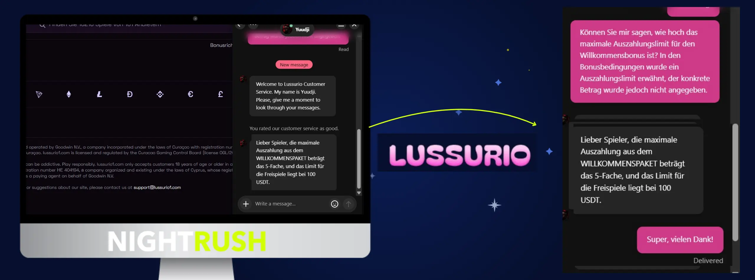 Lussurio Casino Live-Chat Unterhaltung