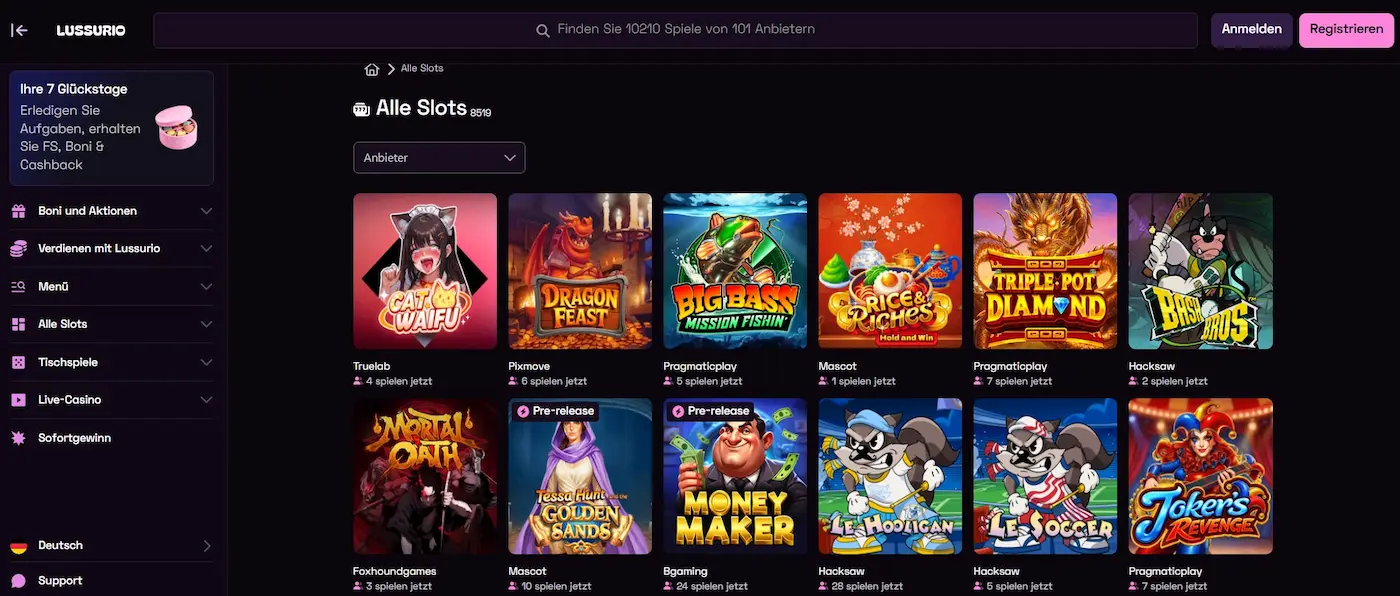 Lussurio Casino Automatenspiele