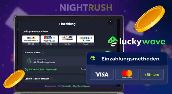 LuckyWave Casino Einzahlungsmethoden