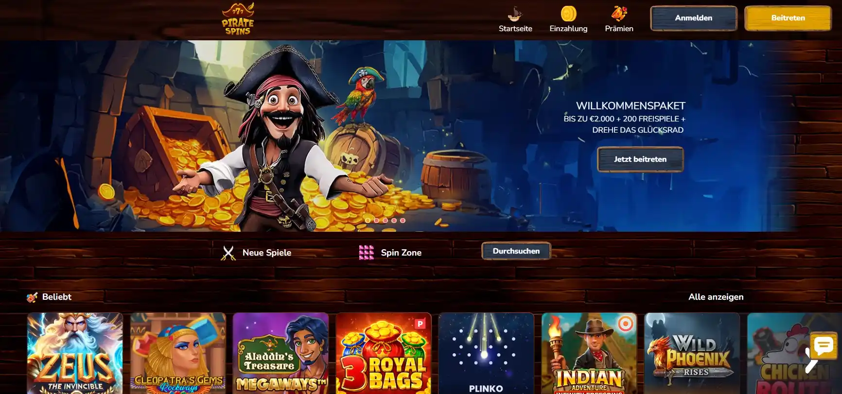 Pirate Spins Startseite