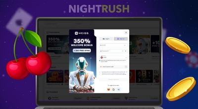 Laptop showing Weiss website sign up pop up.