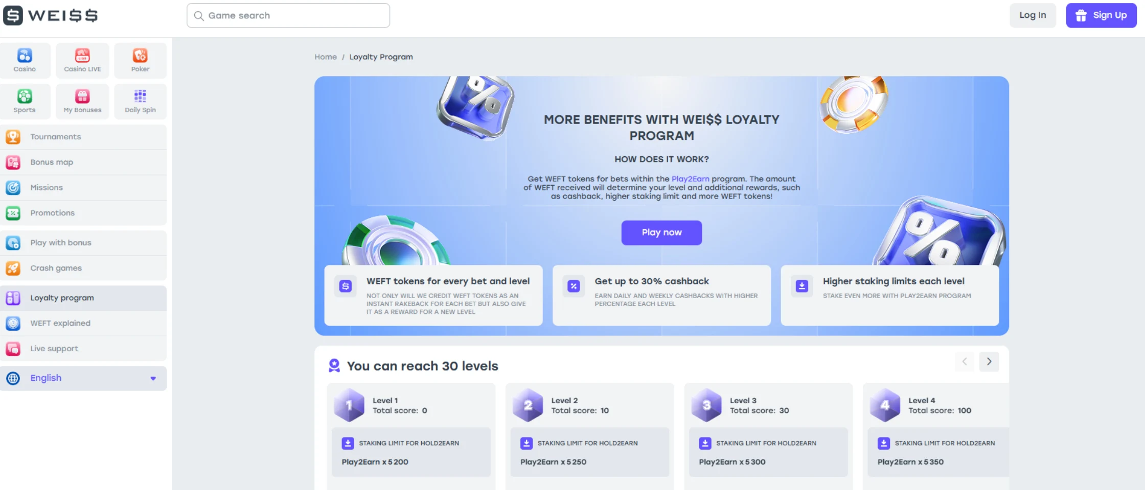 Weiss casino vip program.