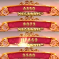 Four banners from Queen of Wonderland Megaways showing different Megaways win counts.