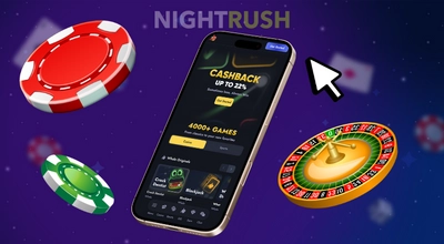 Smartphone showing a casino lobby with a Get Started button.