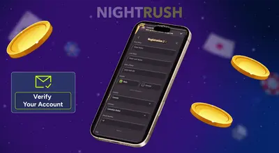 Smartphone displaying the second step of a casino registration form for personal details.