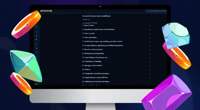 Laptop showing Millioner casino's terms and conditions.