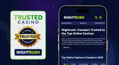 Nightrush CA list with a certificate on a phone against a starry background.