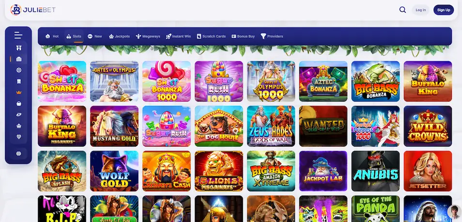 Juliebet Casino slot games page