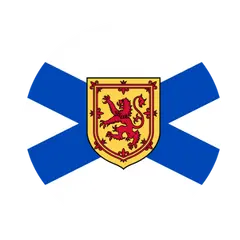 Nova Scotia flag in a circle shape.
