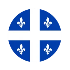 Quebec flag in a circle shape.