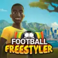 Smiling animated man in a yellow shirt standing in front of a coastal city skyline and the game logo.