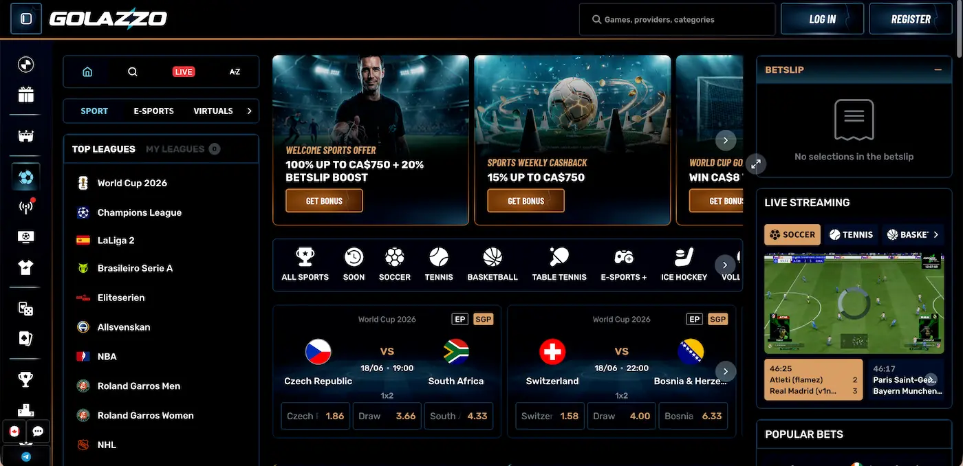 Golazzo sportsbook.