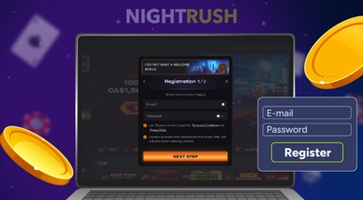 Laptop displaying the first stage of the user registration form.