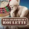 Illustration of a classic stone statue in a thinking pose next to a spinning roulette wheel.