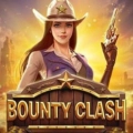 Game title Bounty Clash featuring a cowgirl holding a revolver.