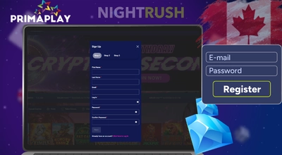 PrimaPlay Casino registration form