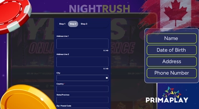 PrimaPlay Casino sign up form