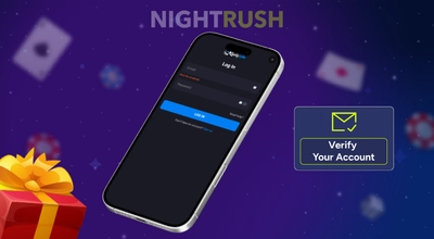 Smartphone displaying a login screen with a verify account prompt.