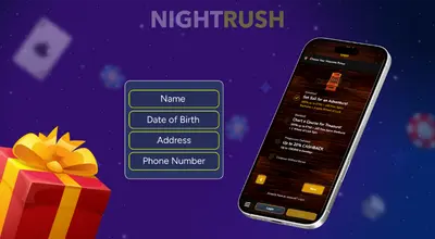 Smartphone displaying account registration steps alongside text box labels like Name.
