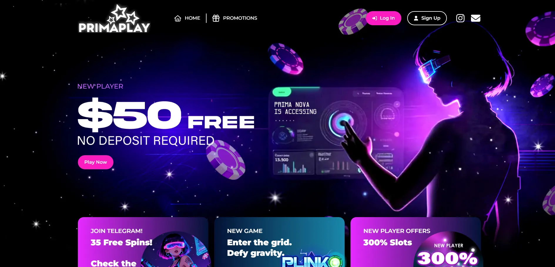 PrimaPlay Casino homepage