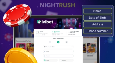 Ivibet casino registration screen.