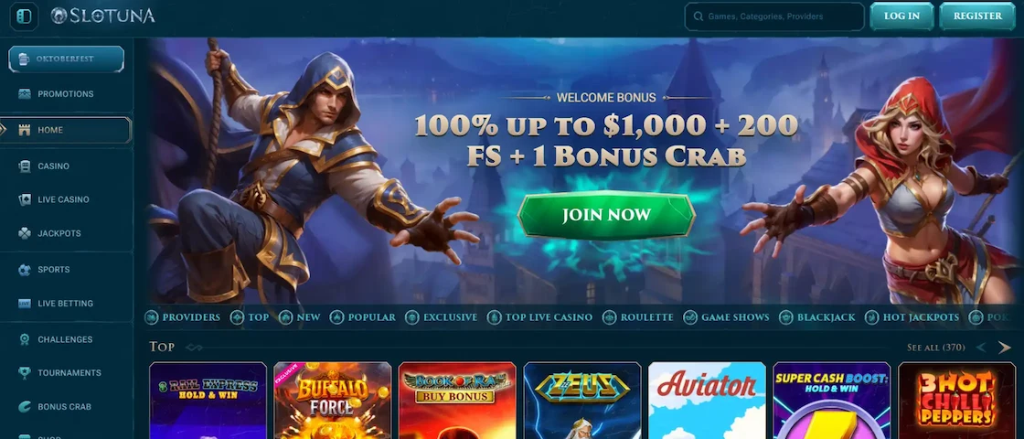 sportuna casino homepage