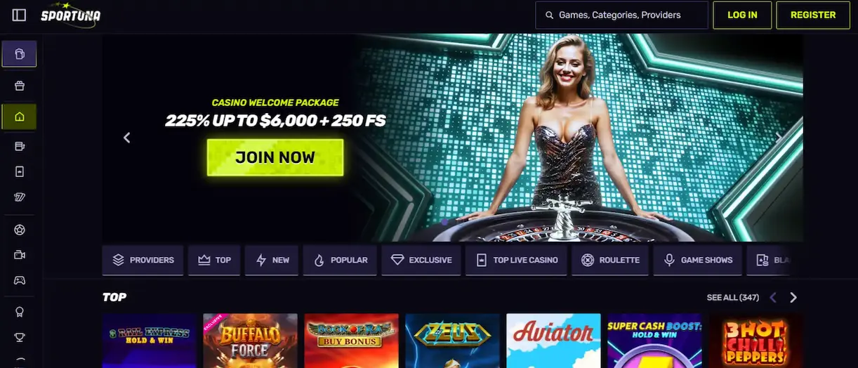 Sportuna Casino Homepage