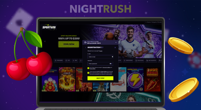 Laptop showing Sportuna website sign up pop up.