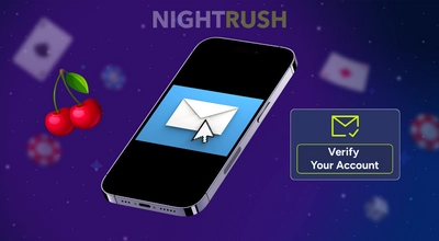 A smartphone with an email icon on the screen, a cursor pointing at it.