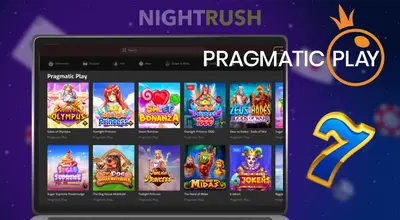 Casino slot games by Pragmatic Play displayed on a laptop screen.