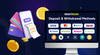 Online casino deposit and withdrawal methods, including cards, e-wallets, and crypto.