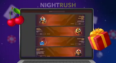 Online casino bonus offers displayed on a laptop screen.