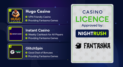 Infographic showing the best Fantasma casinos.