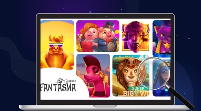 Laptop showing Fantasma games.