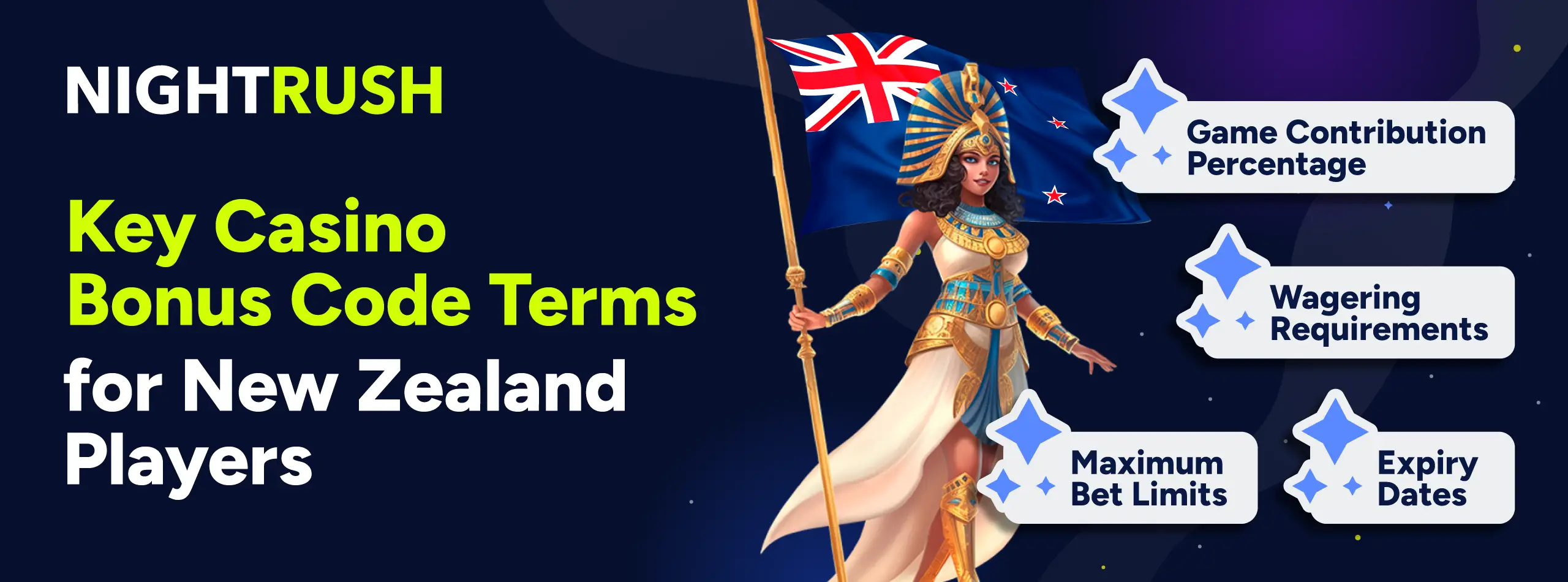 Banner showing Key Casino Bonus Code Terms.