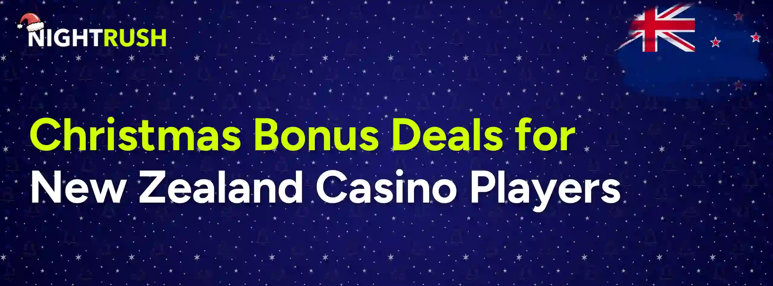 Banner with the text Christmas Bonus Deals for New Zealand Players