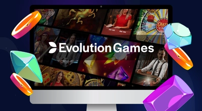 Laptop showing Evolution games.