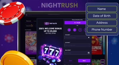 Fast Slots Casino sign up page