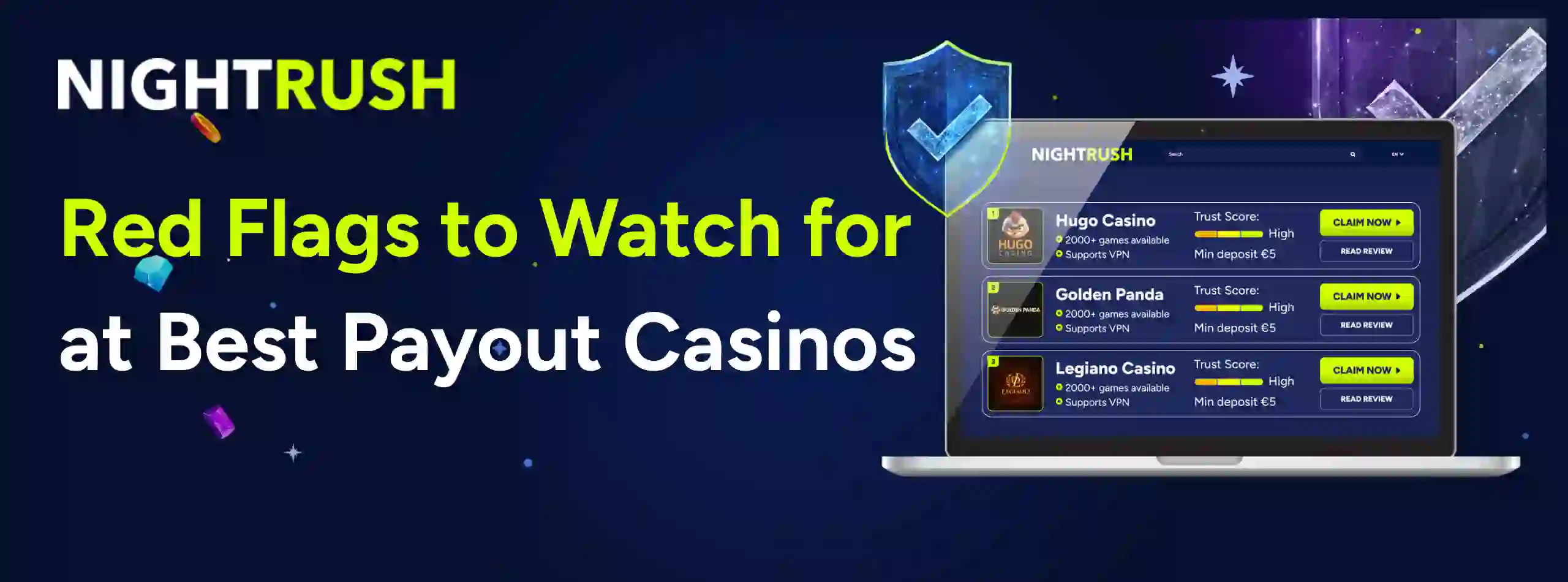Banner with the text Red Flags to Watch For at Best Payout Casinos