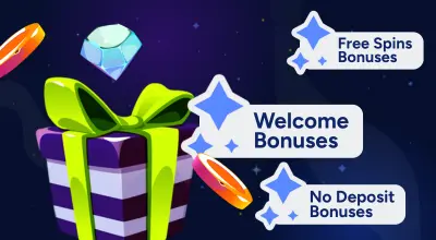 Casino bonus offers such as welcome, no deposit and free spins
