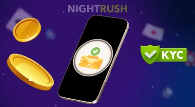 Phone shows a verified envelope next to a green KYC shield.