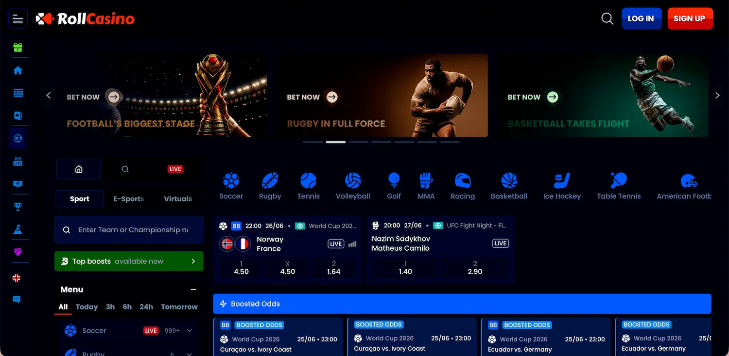 RollCasino sportsbook.