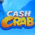The text CASH CRAB is displayed in bold letters with a large yellow crab claw on a blue background.