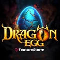 A glowing blue cracked egg sits above the title DRAGON EGG and the FeatureStorm logo.