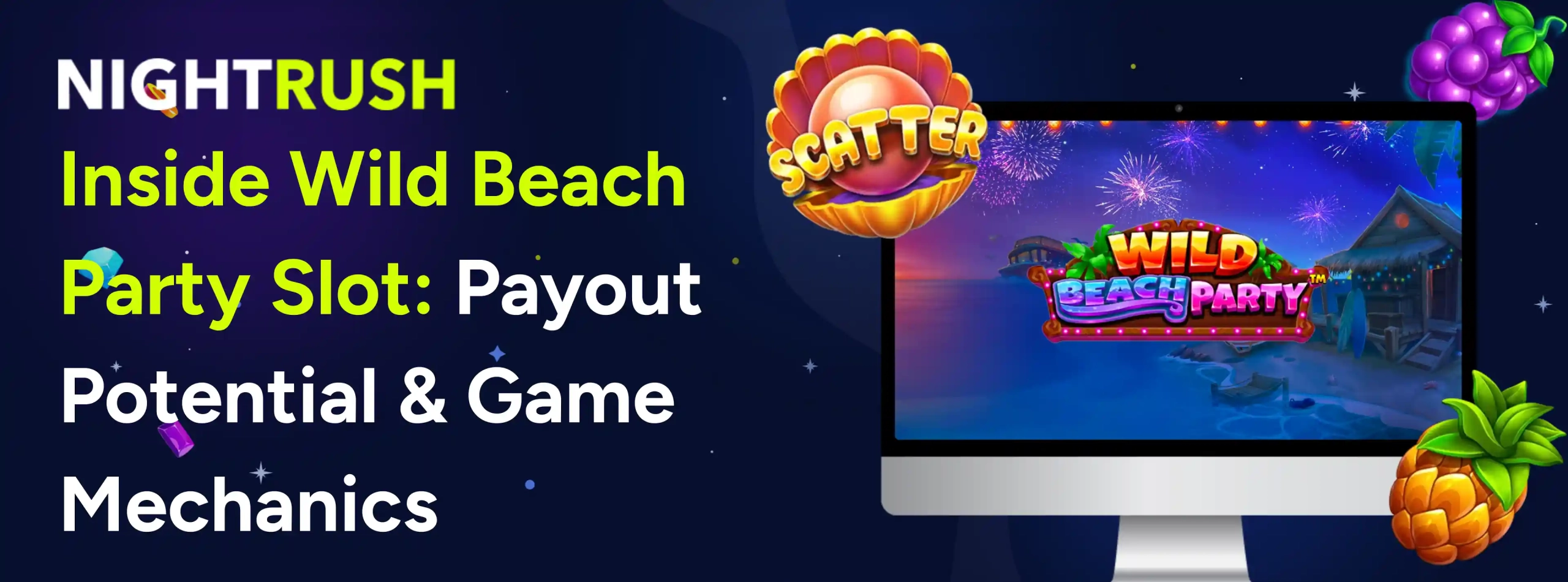 Inside Wild Beach Party Slot: Payout Potential & Game Mechanics text with the game symbols. 
