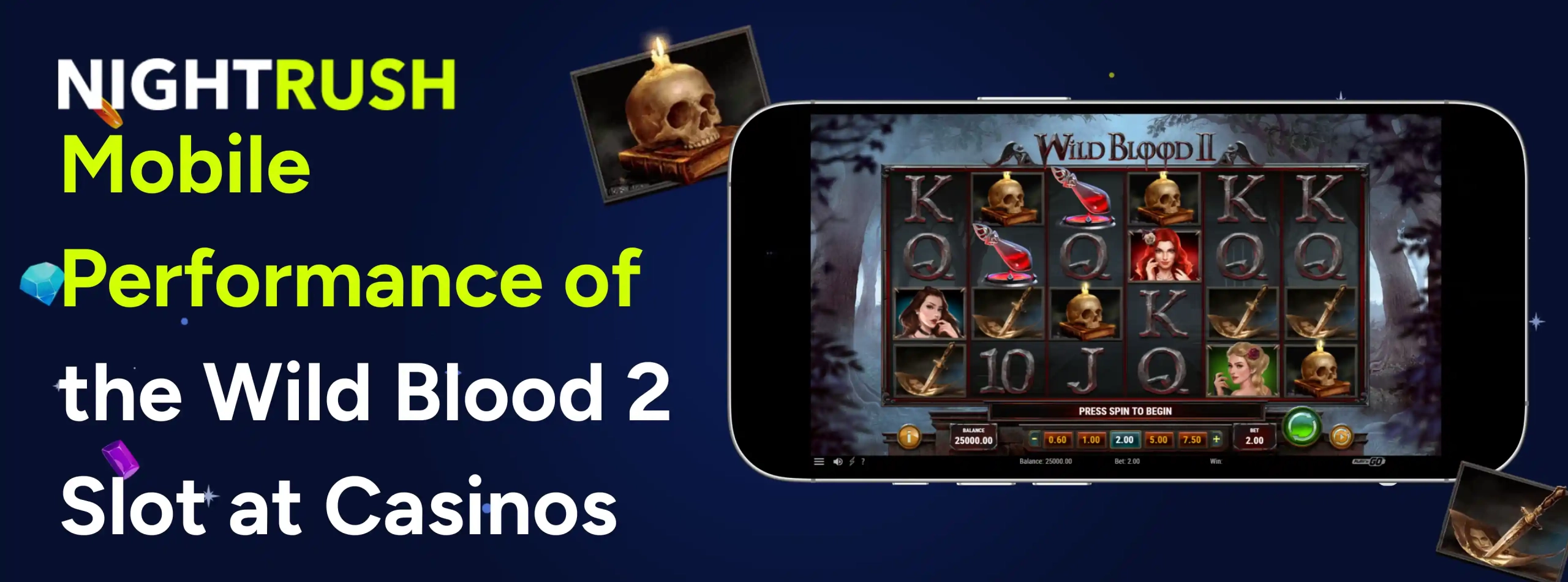 Mobile Performance of the Wild Blood 2 Slot at Casinos with the slot image on a phone.