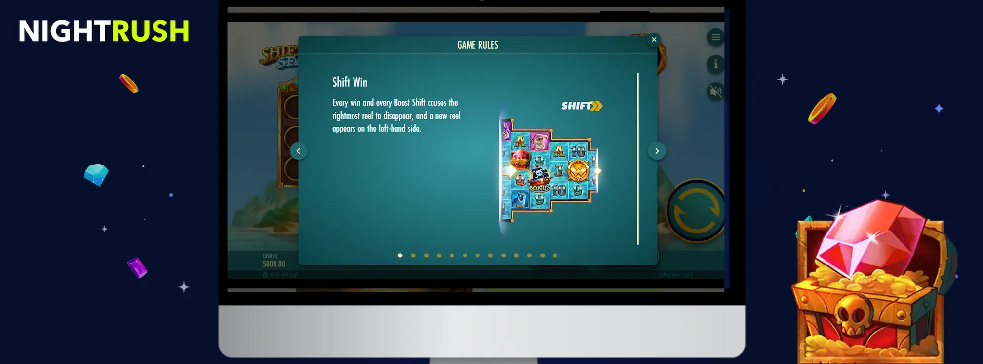 A banner shows 'Shifting Seas by Thunderkick: Everything You Need to Know’ text with the slot images.