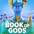 Book of Gods logo featuring a blue-skinned Egyptian deity with white eyes.