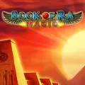 Book of Ra Magic logo featuring an explorer in a hat looking out from an Egyptian tomb.