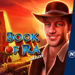 Book of Ra Deluxe slot by Novomatic logo.